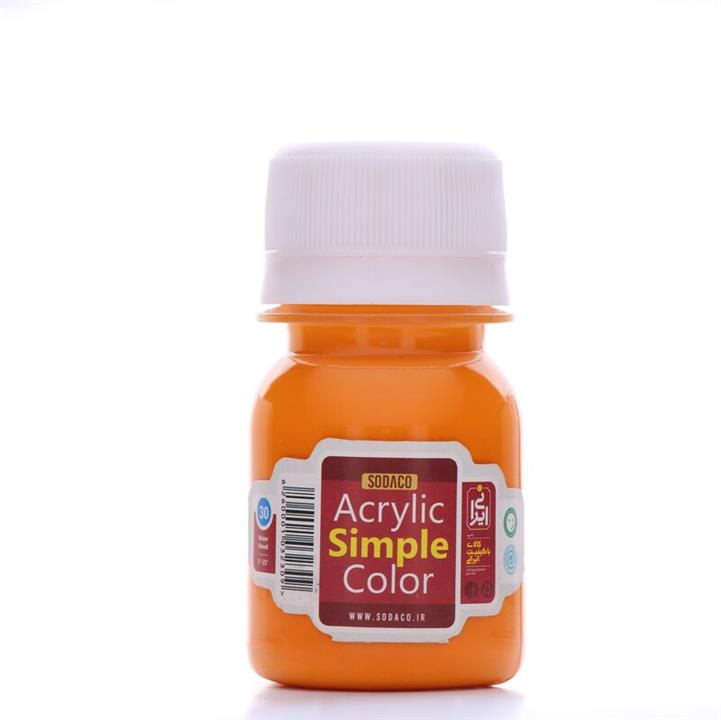 رنگ اکریلیک ساده  سوداکو 30 میل پرتقالی  کدacrylic simple 00309